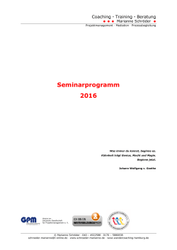 Seminarprogramm 2016
