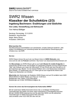 Ingeborg Bachmann: Erz&auml;hlungen und Gedicht