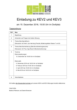 Einladung zu KEV2 und KEV3 - GSH