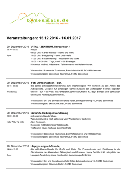 Veranstaltungen: 15.12.2016 - 16.01.2017