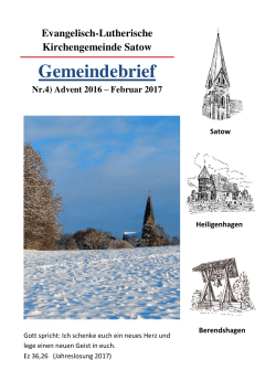 Gemeindebrief - Kirche Satow