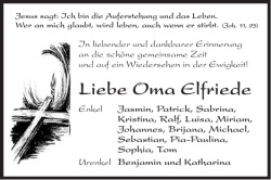 Liebe Oma Elfriede