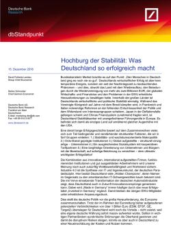 Hochburg der Stabilit&auml;t: Was Deutschland so erfolgreich macht