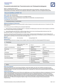 Produktinformationsblatt - Deutsche Bank - X