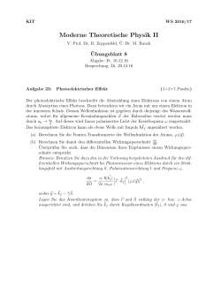 Blatt 8 - Institut für Theoretische Physik