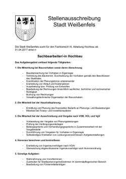 Stellenausschreibung Stadt Weißenfels
