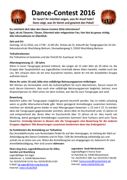 Infos f&uuml;r Tanzgruppen