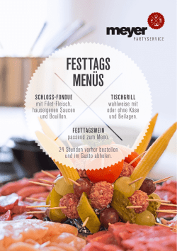 festtags men&uuml;s - Meyer Partyservice