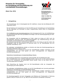 Veranstalterhinweisen