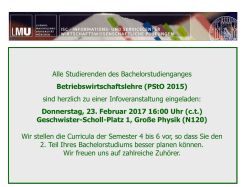 Informationsveranstaltung Bachelor BWL