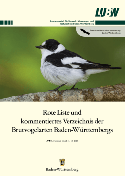 Rote Liste und kommentiertes Verzeichnis der Brutvogelarten