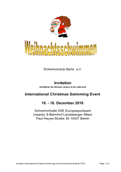 Invitation International Christmas Swimming Event 16.