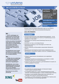 Java-Architekt/in Wir &hellip; Sie