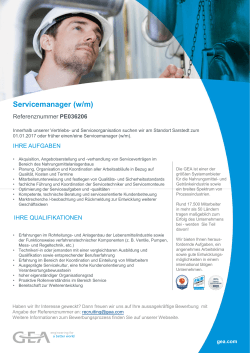 Servicemanager (w/m)