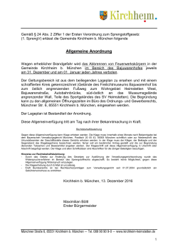 Allgemeine Anordnung - Gemeinde Kirchheim b. München