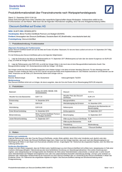 Produktinformationsblatt - Deutsche Bank - X