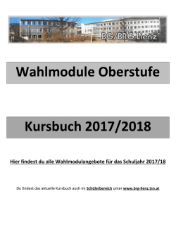 Kursbuch für das Schuljahr 2017/18
