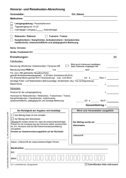 Honorar- und Reisekosten