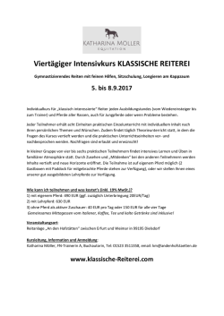 Viertägiger Intensivkurs KLASSISCHE REITEREI