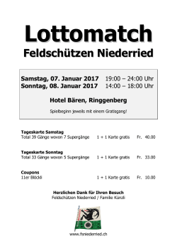 Sonntag, 08. Januar 2017 - Feldschützen Niederried
