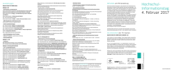 Hochschul- Informationstag 4. Februar 2017
