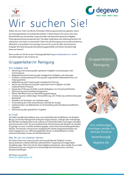 Gruppenleiter/in Reinigung