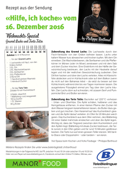 Hilfe, ich koche&raquo; vom 16. Dezember 2016
