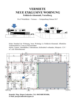 VERMIETE NEUE EXKLUSIVE WOHNUNG Feldkirch