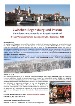 Adventswochenende in Passau und Regensburg