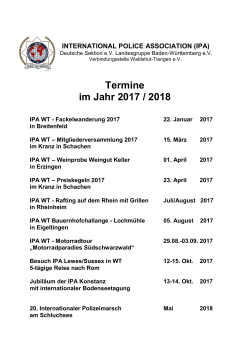 Termine im Jahr 2017 / 2018 - IPA Waldshut