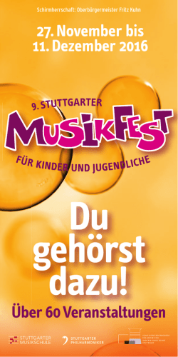 27. November bis 11. Dezember 2016 Über 60 Veranstaltungen