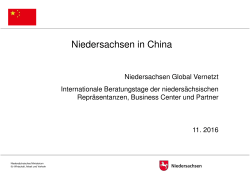 China 2016 - Niedersächsisches Ministerium für Wirtschaft, Arbeit
