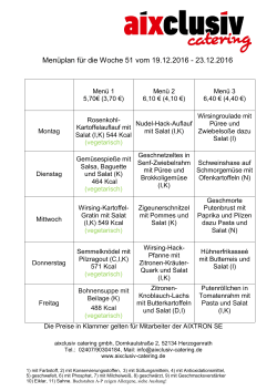 Speisplan Aixtron KW 50