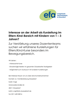 Interesse an der Arbeit als Kursleitung im Eltern-Kind