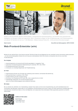 Web-/Frontend-Entwickler Job in Aachen