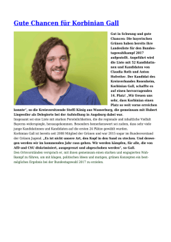 Gute Chancen f&uuml;r Korbinian Gall