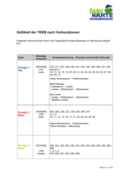 G&uuml;ltikeit der TKEB nach Verbundzonen