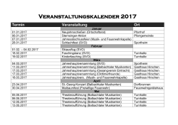 Veranstaltungskalender 2017