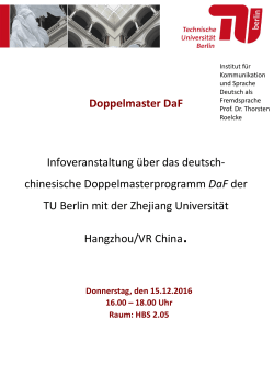 Doppelmaster DaF Infoveranstaltung &uuml;ber das deutsch