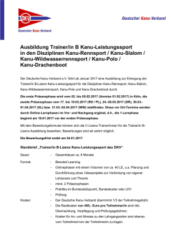 Ausschreibung Tr B Ausbildung 2017 - Deutscher Kanu