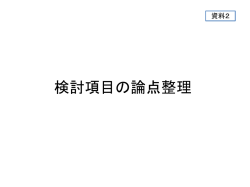 資料2 検討項目の論点整理