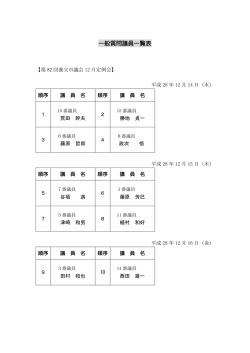 一般質問議員一覧表