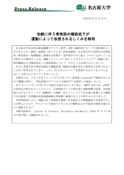 加齢に伴う骨格筋の機能低下が 運動によって改善される