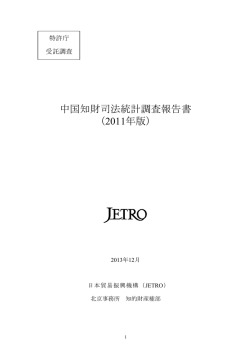 中国知財司法統計調査報告書 （2011 年版）