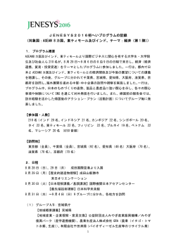 JENESYS2016招へいプログラムの記録 （対象国：ASEAN 8 カ国、東