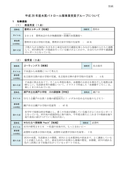 （平成28年度水質パトロール隊事業受賞グループ一覧） [PDFファイル