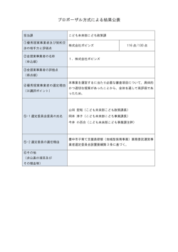 プロポーザル方式による結果公表