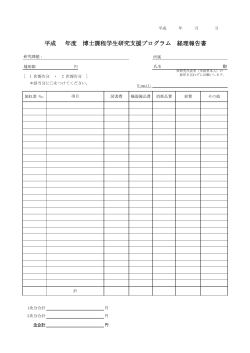 平成 年度 博士課程学生研究支援プログラム 経理報告書