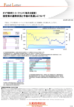 設定来の運用状況と今後の見通しについて