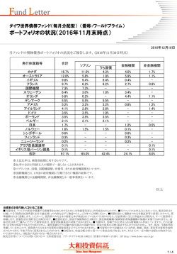 ポートフォリオの状況（2016年11月末時点）